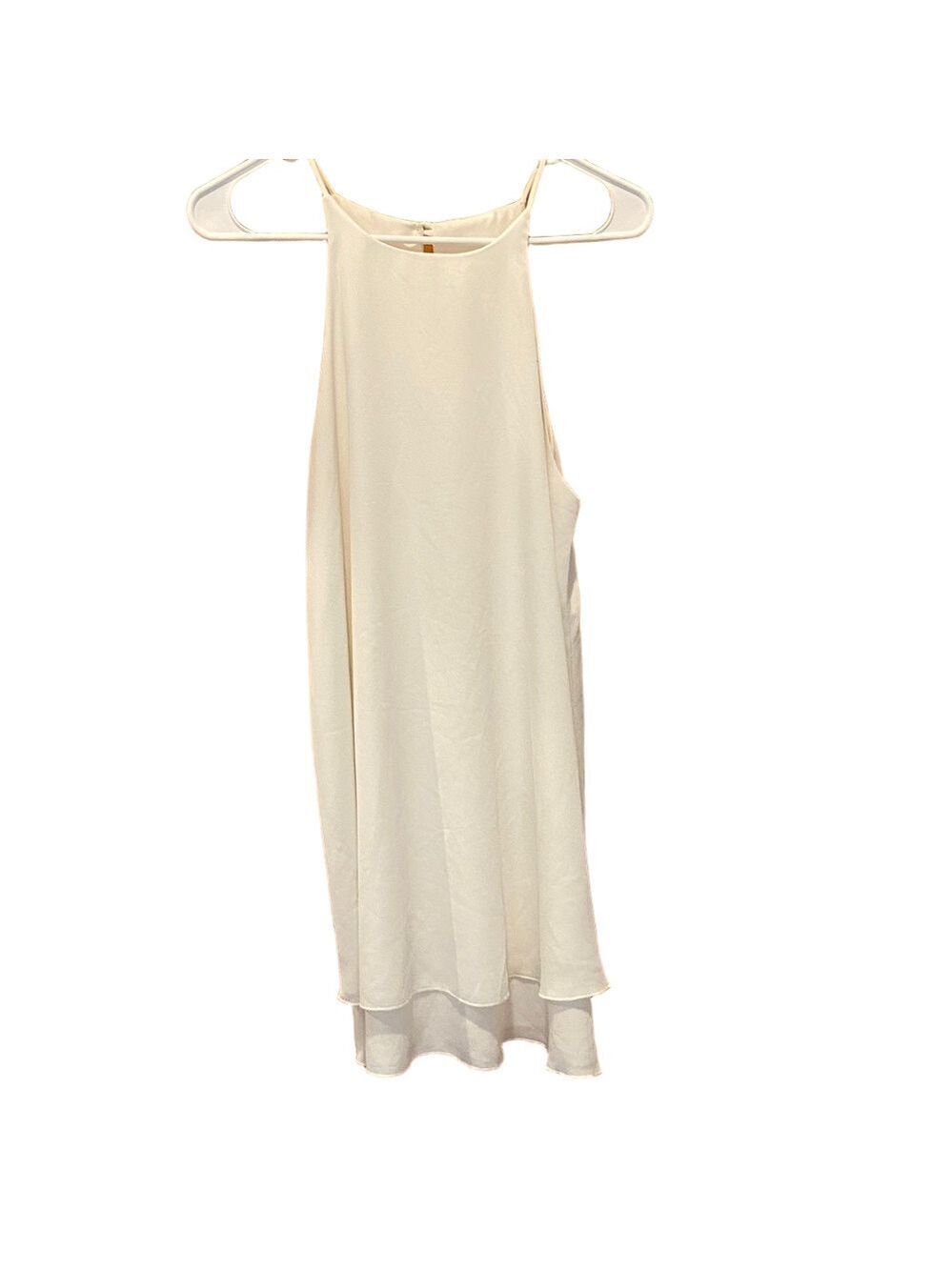 The Impeccable Pig White High Neck Layered Sleeveless Shift Dress Size Medium
